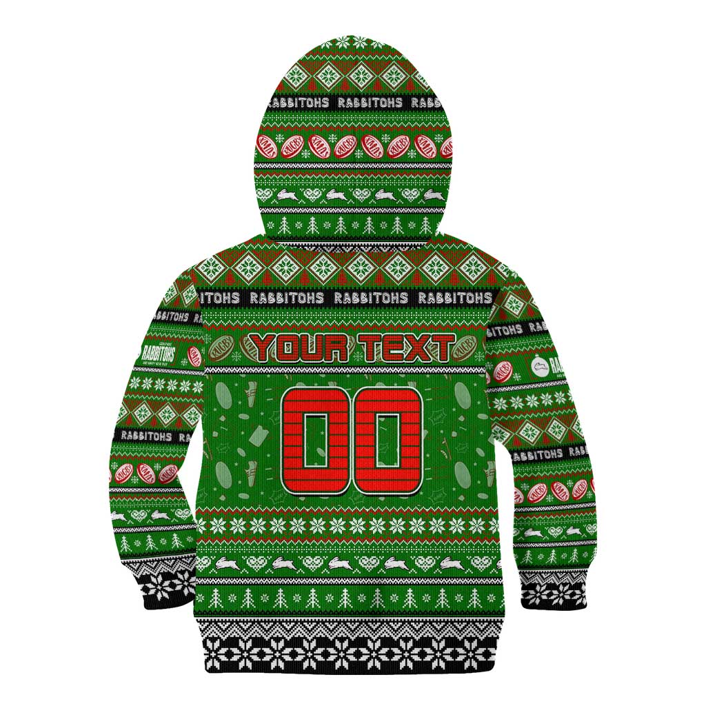 Personalized Rabbitohs Rugby Xmas Kid Hoodie Australia NRL Mascot