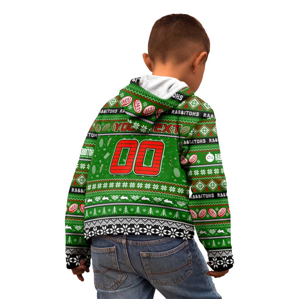 Personalized Rabbitohs Rugby Xmas Kid Hoodie Australia NRL Mascot
