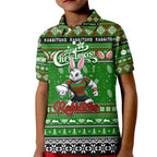 Personalized Rabbitohs Rugby Xmas Kid Polo Shirt Australia NRL Mascot