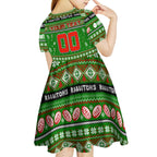 Personalized Rabbitohs Rugby Xmas Kid Short Sleeve Dress Australia NRL Mascot
