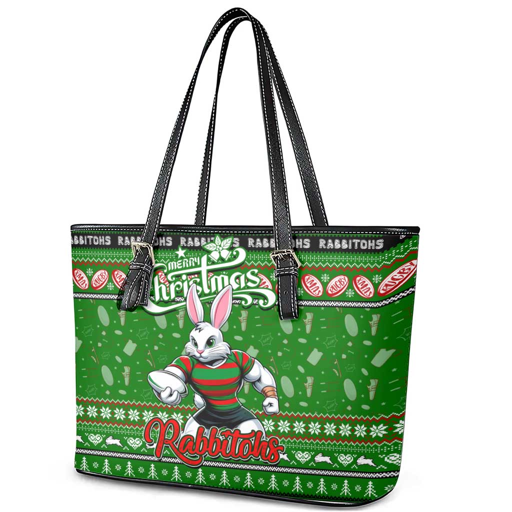 Rabbitohs Rugby Xmas Leather Tote Bag Australia NRL Mascot