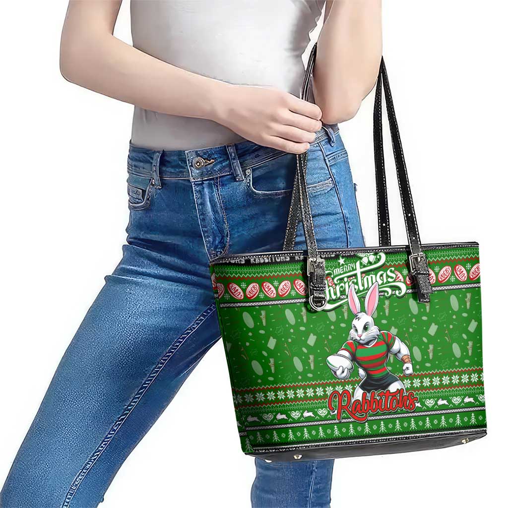 Rabbitohs Rugby Xmas Leather Tote Bag Australia NRL Mascot