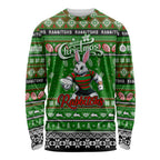 Personalized Rabbitohs Rugby Xmas Long Sleeve Shirt Australia NRL Mascot