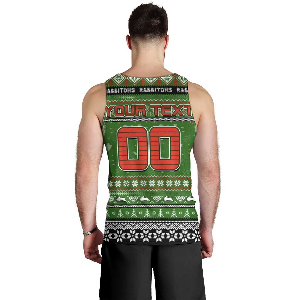 Personalized Rabbitohs Rugby Xmas Men Tank Top Australia NRL Mascot