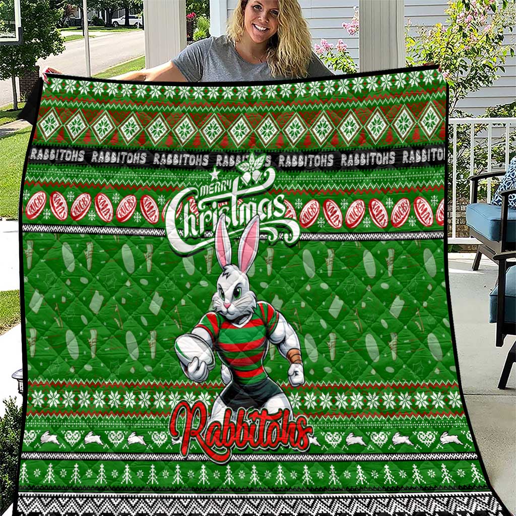 Rabbitohs Rugby Xmas Quilt Australia NRL Mascot