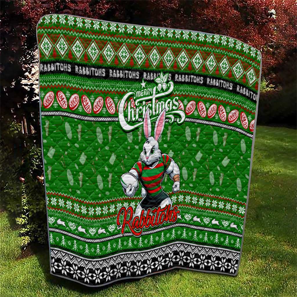 Rabbitohs Rugby Xmas Quilt Australia NRL Mascot