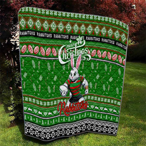 Rabbitohs Rugby Xmas Quilt Australia NRL Mascot
