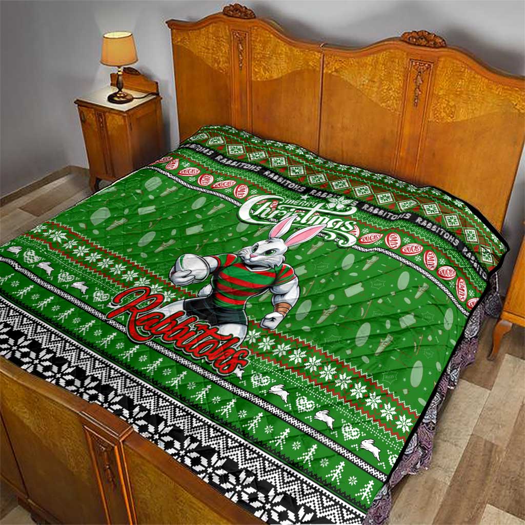Rabbitohs Rugby Xmas Quilt Australia NRL Mascot
