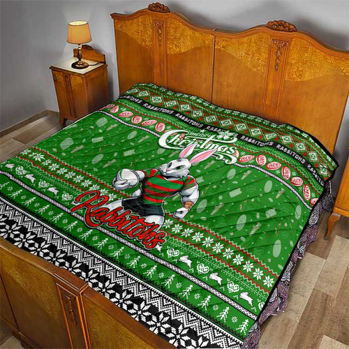 Rabbitohs Rugby Xmas Quilt Australia NRL Mascot