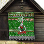 Rabbitohs Rugby Xmas Quilt Australia NRL Mascot