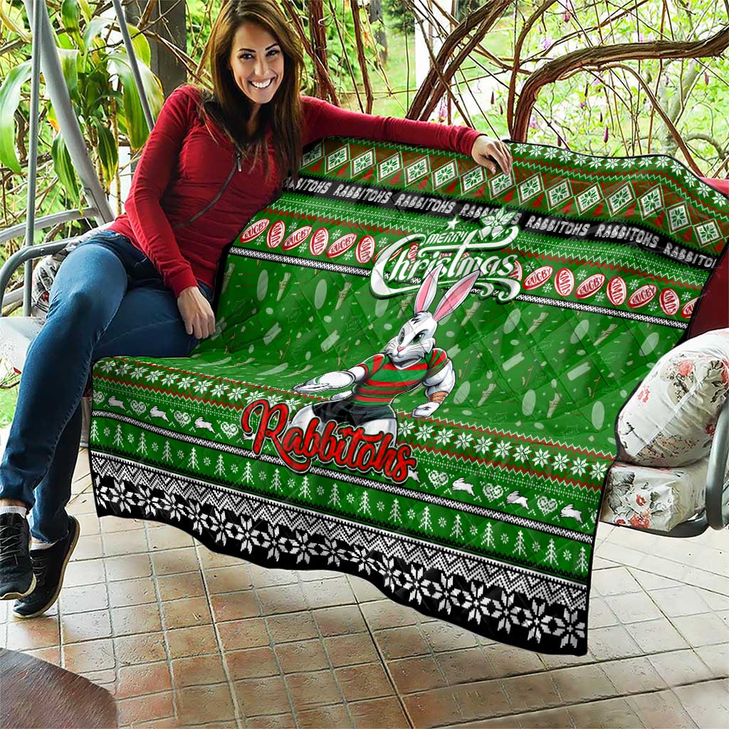 Rabbitohs Rugby Xmas Quilt Australia NRL Mascot
