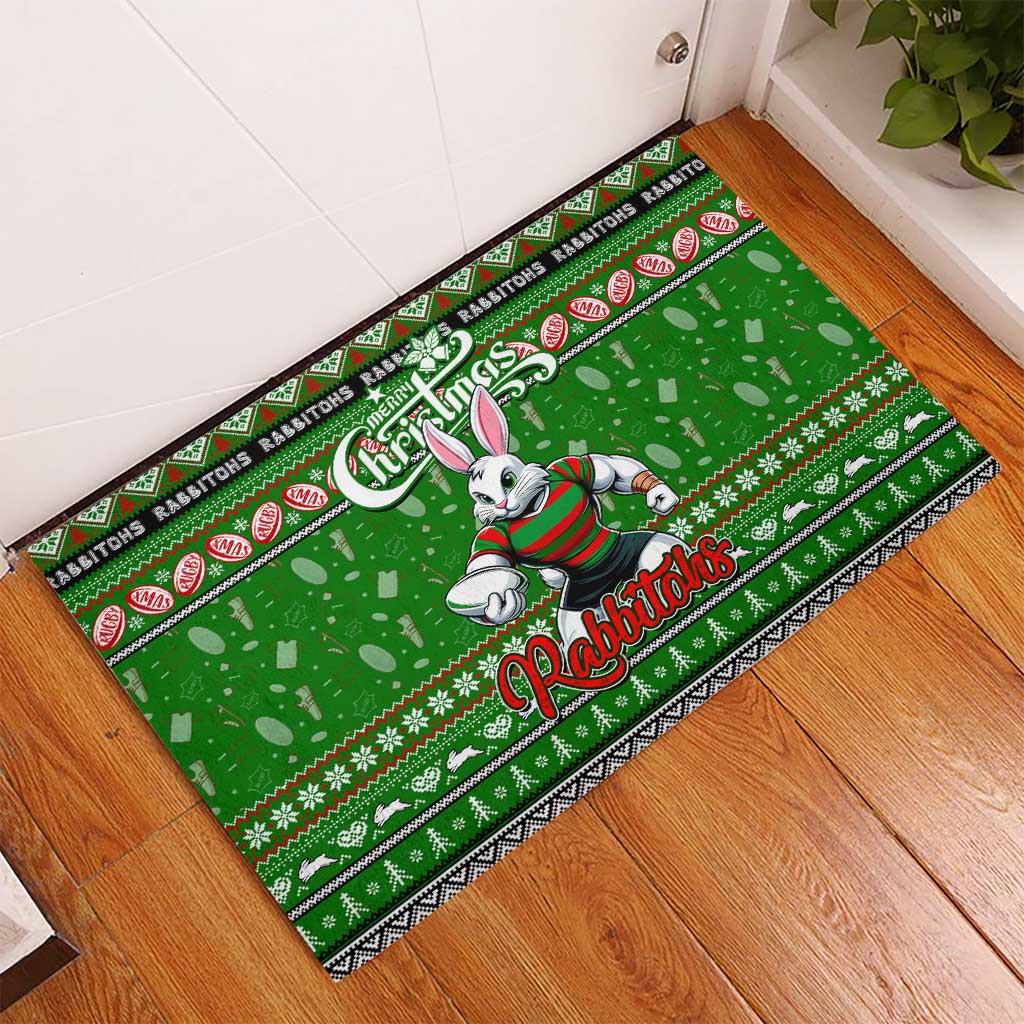 Rabbitohs Rugby Xmas Rubber Doormat Australia NRL Mascot