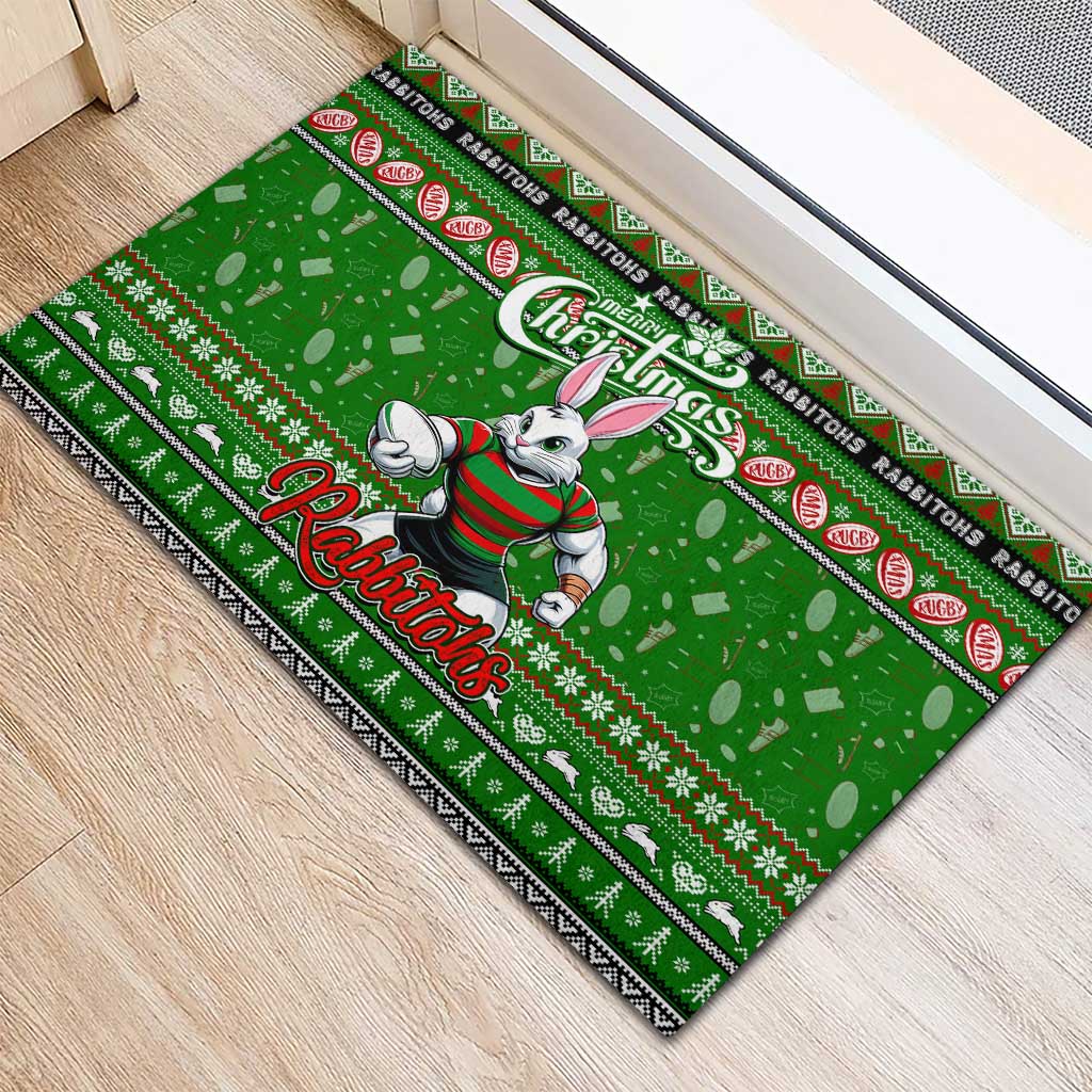 Rabbitohs Rugby Xmas Rubber Doormat Australia NRL Mascot