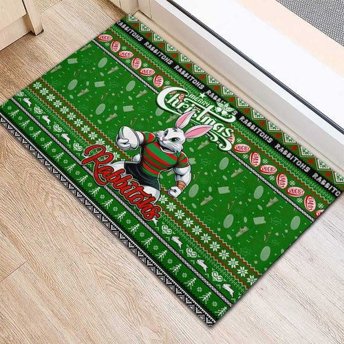 Rabbitohs Rugby Xmas Rubber Doormat Australia NRL Mascot
