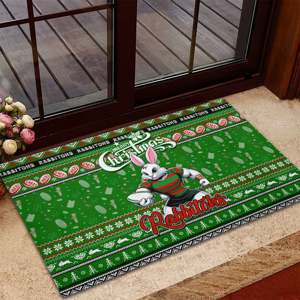 Rabbitohs Rugby Xmas Rubber Doormat Australia NRL Mascot