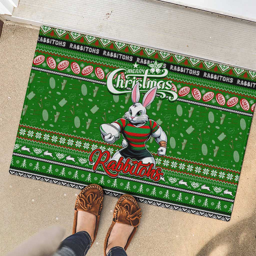 Rabbitohs Rugby Xmas Rubber Doormat Australia NRL Mascot