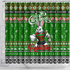 Rabbitohs Rugby Xmas Shower Curtain Australia NRL Mascot