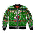 Personalized Rabbitohs Rugby Xmas Sleeve Zip Bomber Jacket Australia NRL Mascot