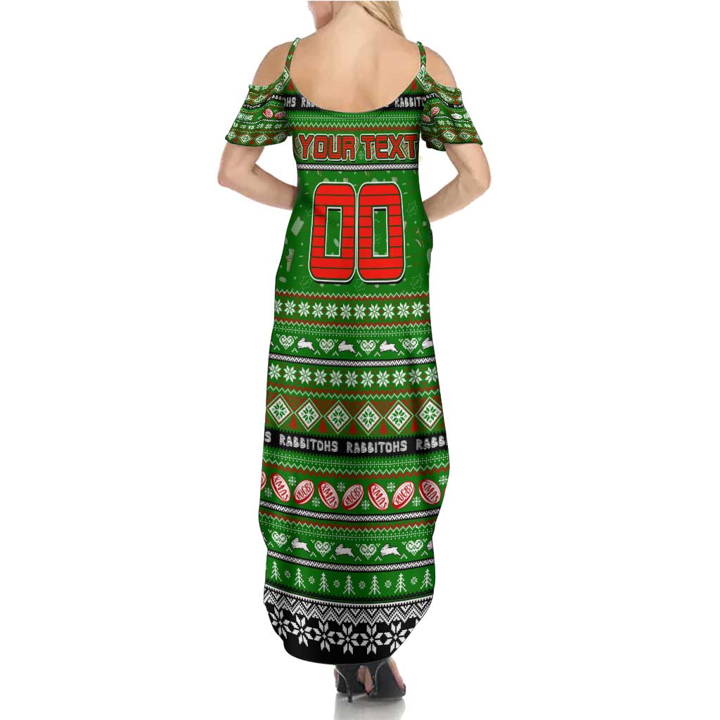 Personalized Rabbitohs Rugby Xmas Summer Maxi Dress Australia NRL Mascot