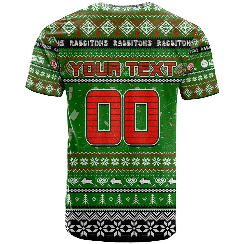 Personalized Rabbitohs Rugby Xmas T Shirt Australia NRL Mascot