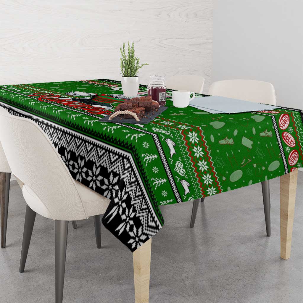 Rabbitohs Rugby Xmas Tablecloth Australia NRL Mascot