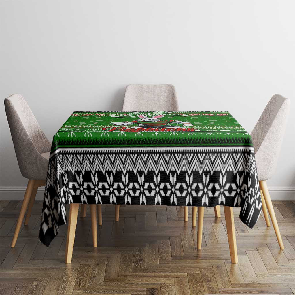 Rabbitohs Rugby Xmas Tablecloth Australia NRL Mascot