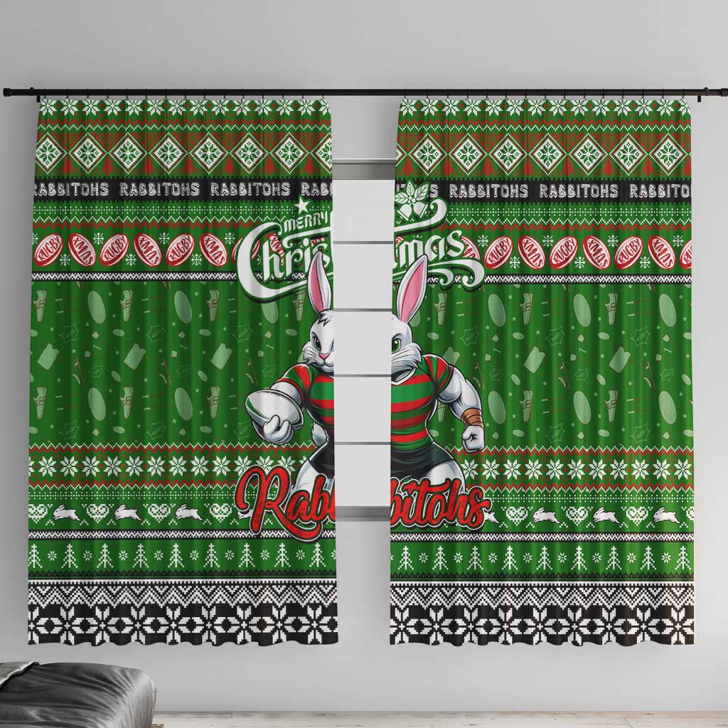 Rabbitohs Rugby Xmas Window Curtain Australia NRL Mascot