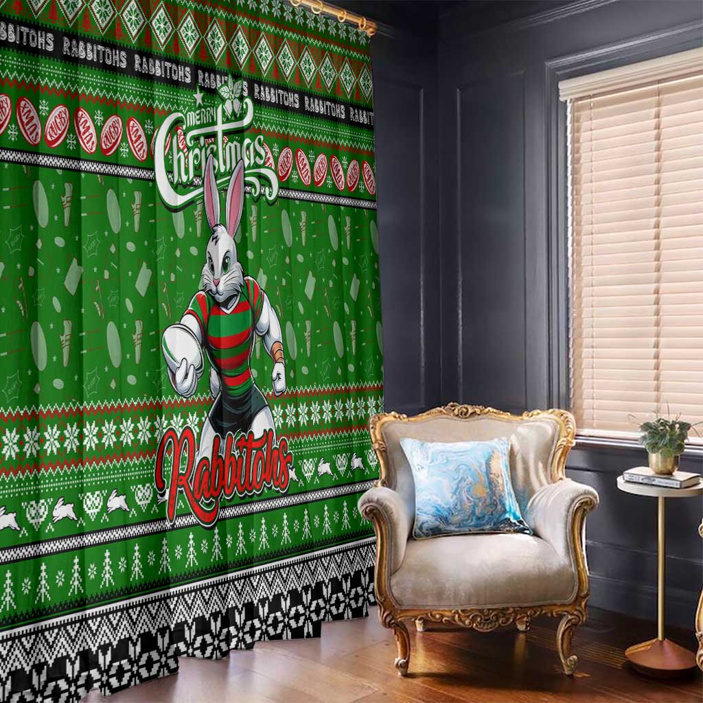 Rabbitohs Rugby Xmas Window Curtain Australia NRL Mascot