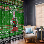 Rabbitohs Rugby Xmas Window Curtain Australia NRL Mascot