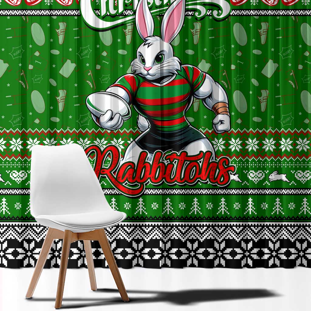 Rabbitohs Rugby Xmas Window Curtain Australia NRL Mascot