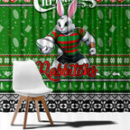 Rabbitohs Rugby Xmas Window Curtain Australia NRL Mascot