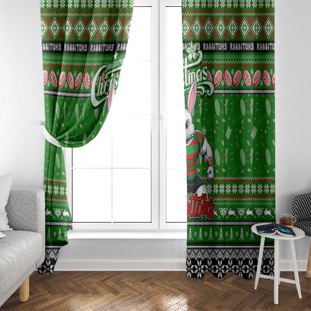 Rabbitohs Rugby Xmas Window Curtain Australia NRL Mascot