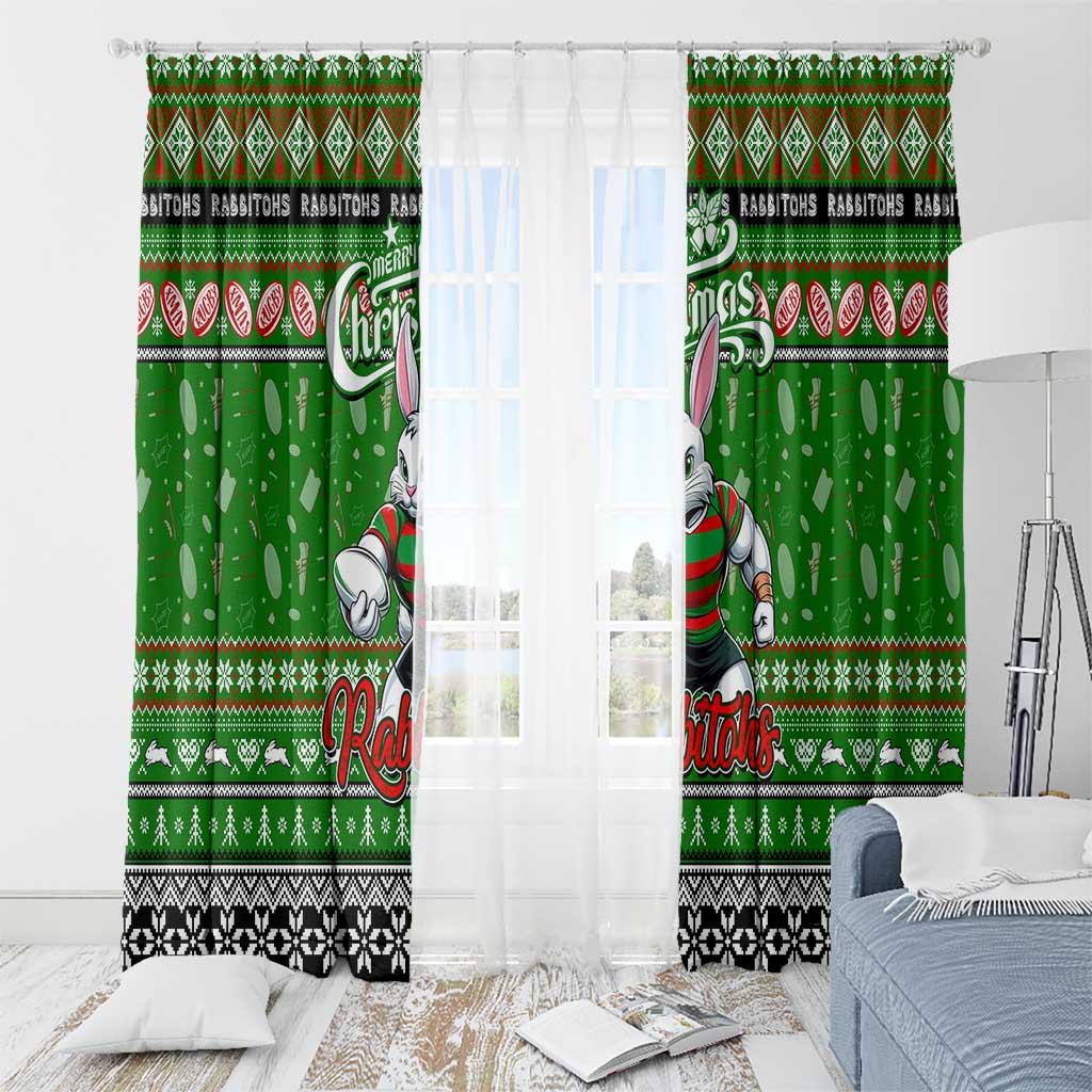 Rabbitohs Rugby Xmas Window Curtain Australia NRL Mascot