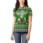 Personalized Rabbitohs Rugby Xmas Women Polo Shirt Australia NRL Mascot