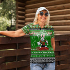 Personalized Rabbitohs Rugby Xmas Women Polo Shirt Australia NRL Mascot