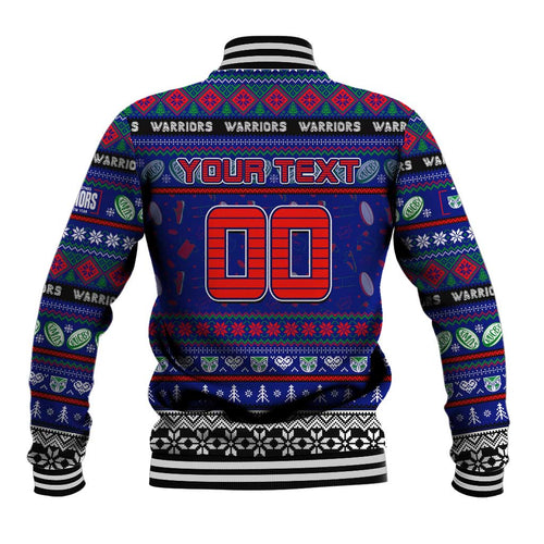 Personalized New Zealand Warriors Rugby Xmas Baseball Jacket Australia NRL Mascot