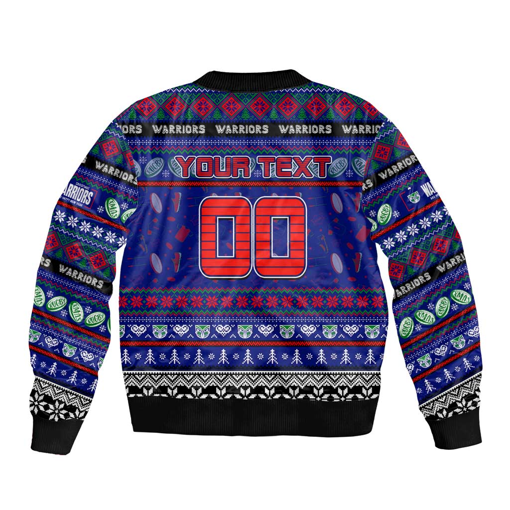 Personalized New Zealand Warriors Rugby Xmas Bomber Jacket Australia NRL Mascot