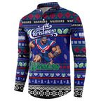 Personalized New Zealand Warriors Rugby Xmas Button Sweatshirt Australia NRL Mascot