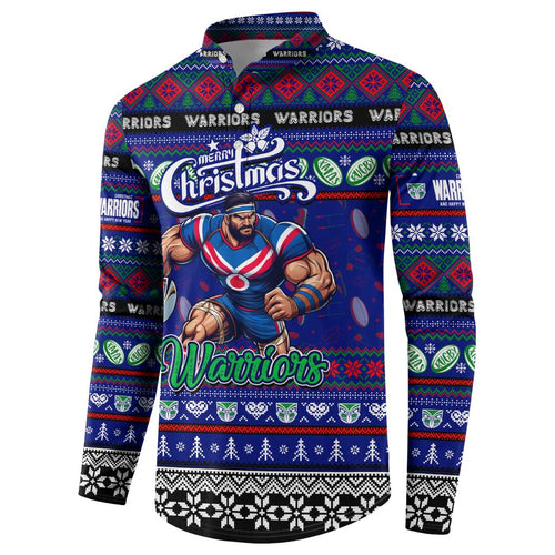 Personalized New Zealand Warriors Rugby Xmas Button Sweatshirt Australia NRL Mascot