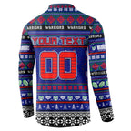 Personalized New Zealand Warriors Rugby Xmas Button Sweatshirt Australia NRL Mascot