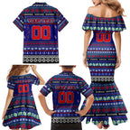 Personalized New Zealand Warriors Rugby Xmas Family Matching Mermaid Dress and Hawaiian Shirt Australia NRL Mascot