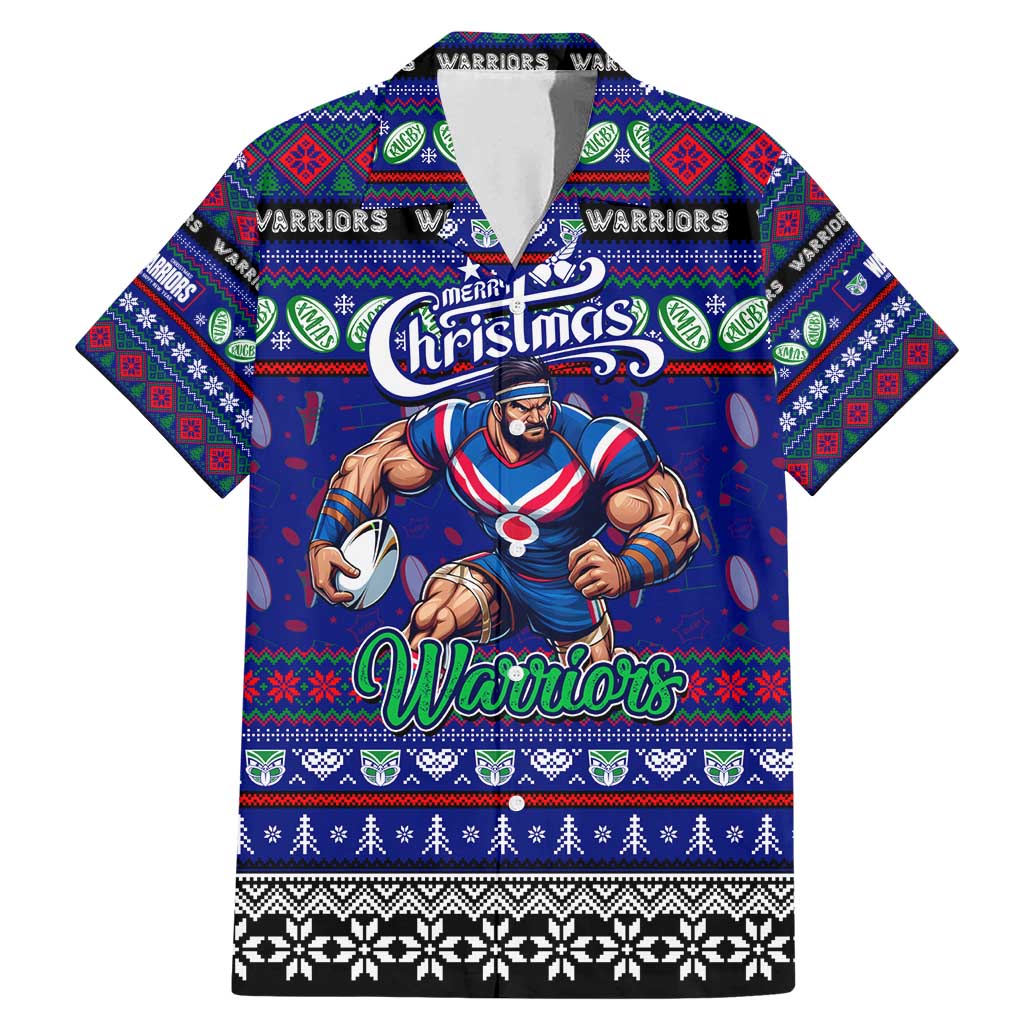 Personalized New Zealand Warriors Rugby Xmas Family Matching Mermaid Dress and Hawaiian Shirt Australia NRL Mascot