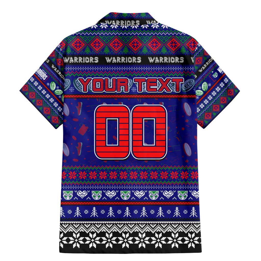 Personalized New Zealand Warriors Rugby Xmas Family Matching Mermaid Dress and Hawaiian Shirt Australia NRL Mascot