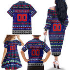 Personalized New Zealand Warriors Rugby Xmas Family Matching Off The Shoulder Long Sleeve Dress and Hawaiian Shirt Australia NRL Mascot