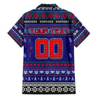 Personalized New Zealand Warriors Rugby Xmas Family Matching Off Shoulder Maxi Dress and Hawaiian Shirt Australia NRL Mascot