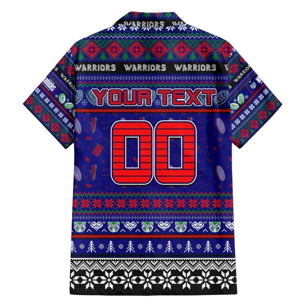 Personalized New Zealand Warriors Rugby Xmas Family Matching Puletasi and Hawaiian Shirt Australia NRL Mascot