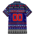 Personalized New Zealand Warriors Rugby Xmas Family Matching Short Sleeve Bodycon Dress and Hawaiian Shirt Australia NRL Mascot