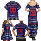 Personalized New Zealand Warriors Rugby Xmas Family Matching Summer Maxi Dress and Hawaiian Shirt Australia NRL Mascot