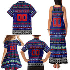 Personalized New Zealand Warriors Rugby Xmas Family Matching Tank Maxi Dress and Hawaiian Shirt Australia NRL Mascot
