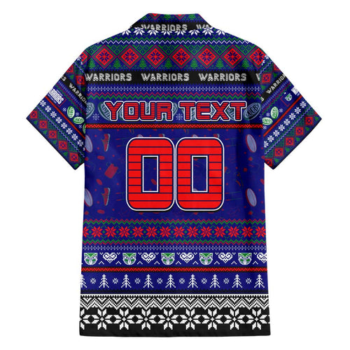 Personalized New Zealand Warriors Rugby Xmas Hawaiian Shirt Australia NRL Mascot